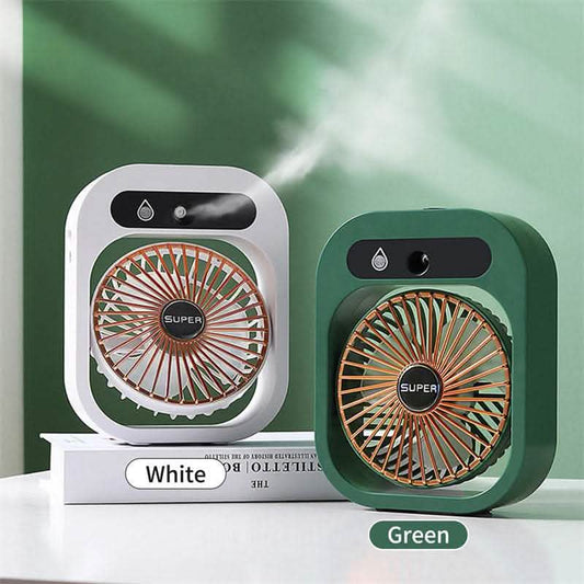 USB Rechargeable Misting Fan - 3-Speed Air Cooler Humidifier - Vezir