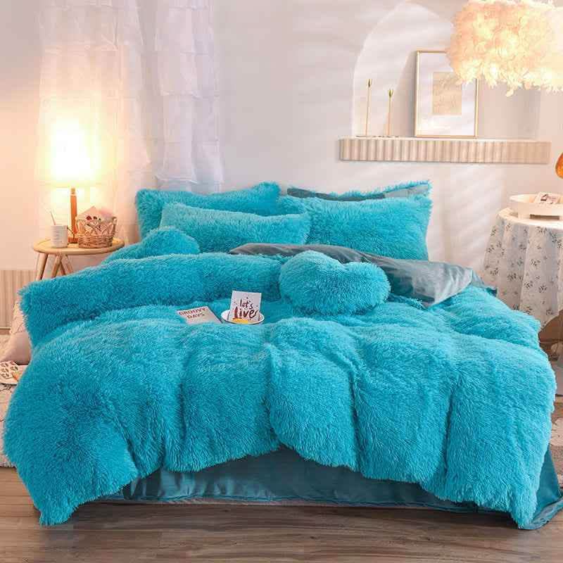 Luxury Fleece Duvet Cover Set - Winter Warm Bedding Queen King - Vezir
