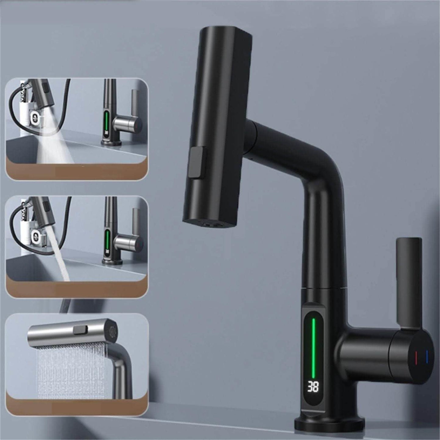 Smart Digital Display Faucet - Temperature Control Basin Tap - Vezir