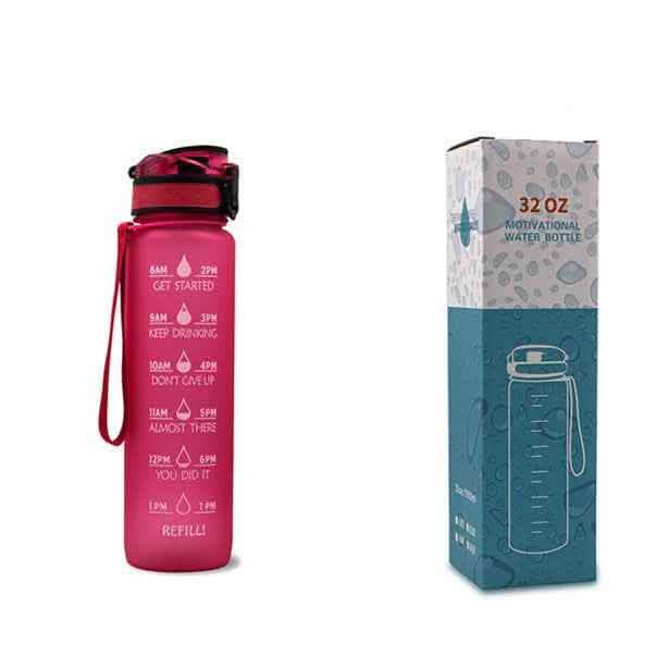 1L Tritan Water Bottle - Time Marker Motivational Sports Cup - Vezir