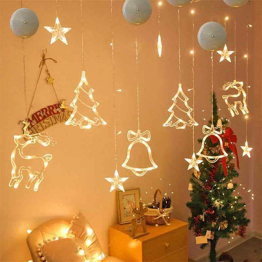 Christmas LED Suction Cup Lights - Holiday Window Decorations - Vezir