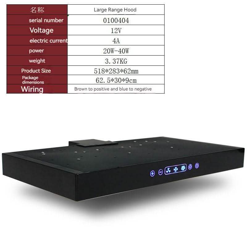 RV Mini Range Hood - Compact Kitchen Ventilation System - Vezir