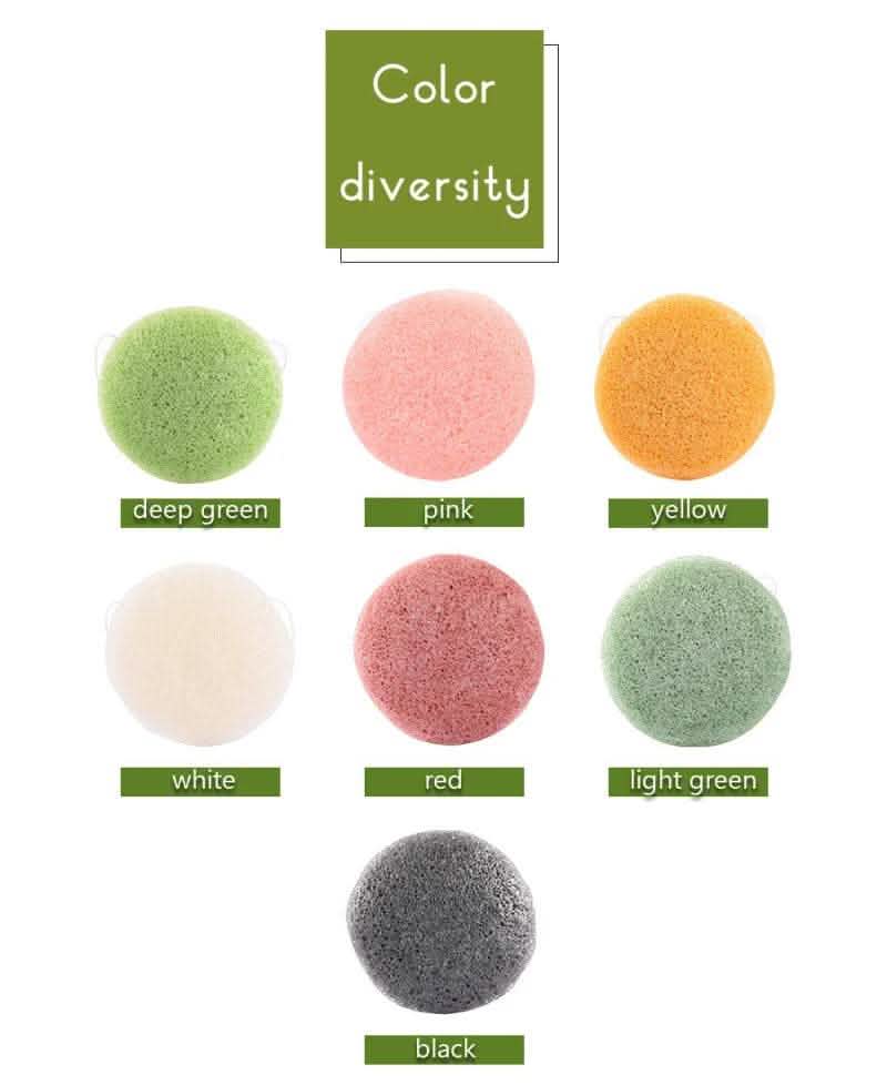 Konjac Face Sponge - Natural Facial Cleansing Exfoliator - Vezir
