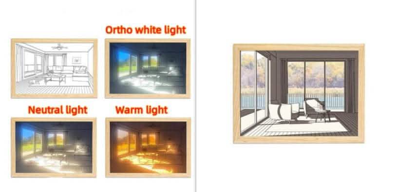 Illuminated LED Picture Light - Sunshine Simulation Night Lamp - Vezir