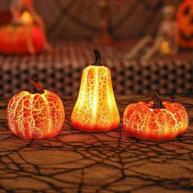 Halloween Pumpkin Lantern - LED Candle Lamp Resin Luminous - Vezir