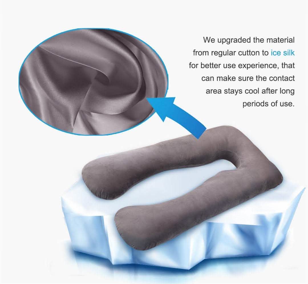 U-Shape Maternity Pillow - Summer Ice Silk Pregnancy Support - Vezir