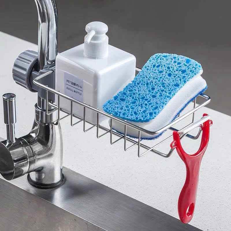 Adjustable Sink Drain Rack - Sponge Storage Organizer - Vezir