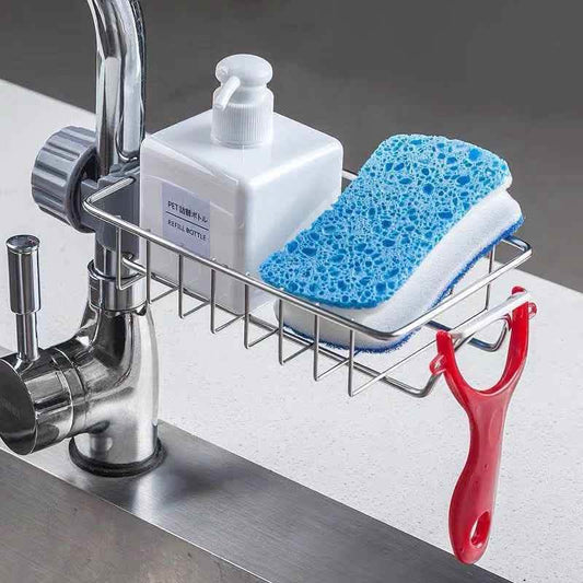Adjustable Sink Drain Rack - Sponge Storage Organizer - Vezir