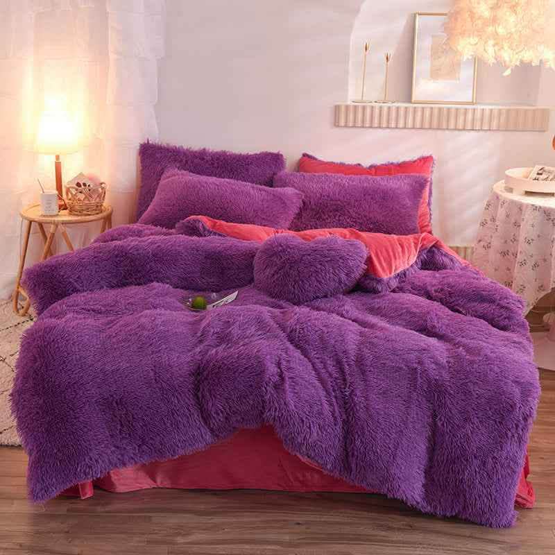 Luxury Fleece Duvet Cover Set - Winter Warm Bedding Queen King - Vezir
