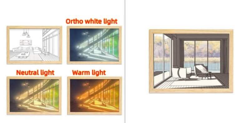 Illuminated LED Picture Light - Sunshine Simulation Night Lamp - Vezir