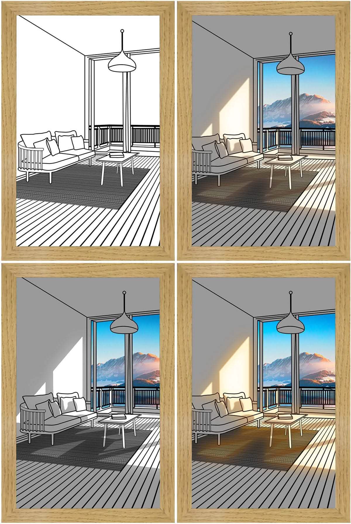 Illuminated LED Picture Light - Modern Sunshine Art Night Lamp - Vezir