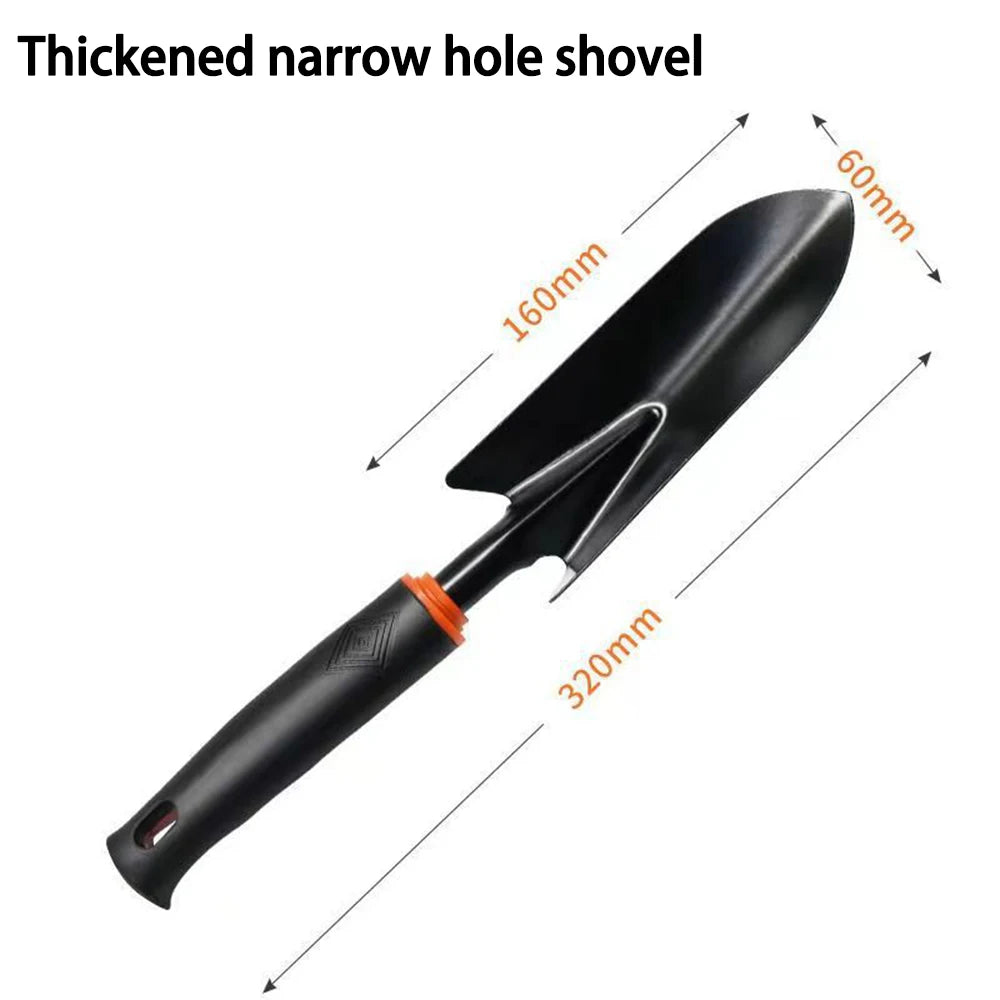 Alloy Steel Garden Tool Set – Tooth Rake, Trowel, Wide Shovel & Dual-Purpose Rake Trowel