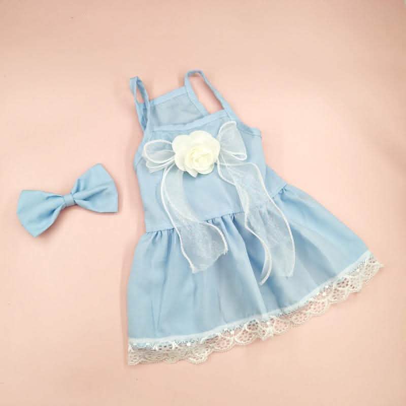 Spring Summer Dog Dress - Cotton Floral Pet Clothing - Vezir