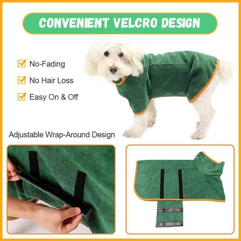 Absorbent Pet Bathrobe - Microfiber Waist-Wrapped Dog Towel - Vezir