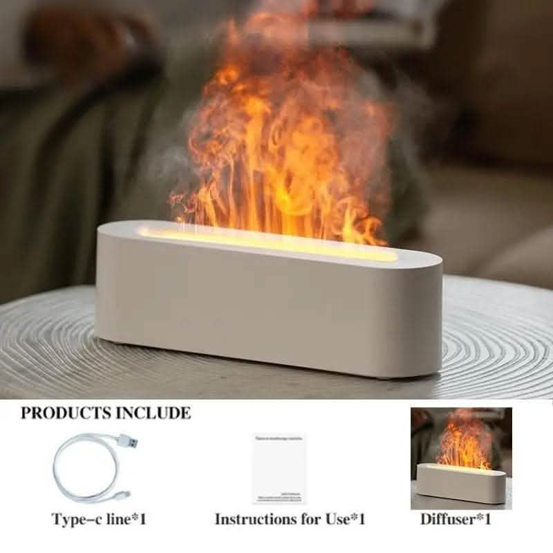 Realistic Fire Flame Diffuser - LED Essential Oil Humidifier - Vezir