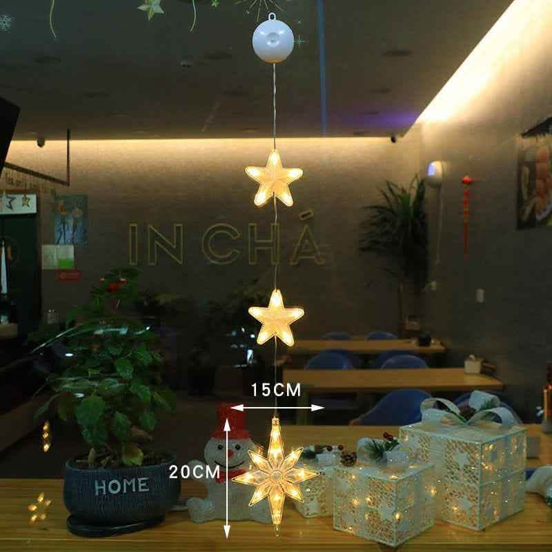 Elite Christmas LED Star Window Lights - 3-Piece Suction Set - Vezir