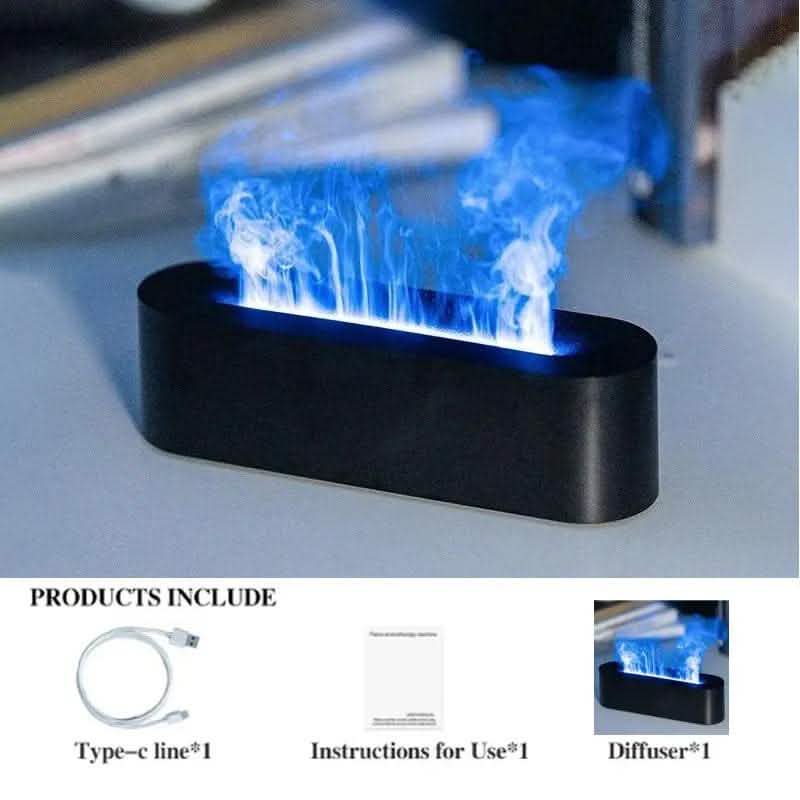 Realistic Fire Flame Diffuser - LED Essential Oil Humidifier - Vezir