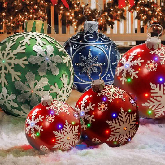 60CM Inflatable Christmas Ornament Ball - Giant PVC Decoration - Vezir