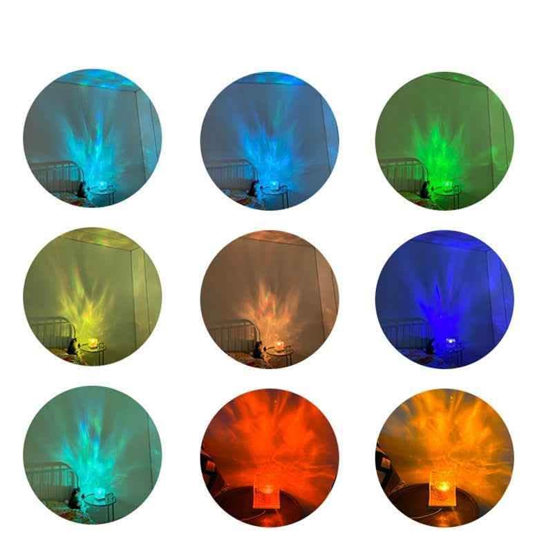Elite LED Water Ripple Night Light - 16-Color USB Crystal Projector - Vezir