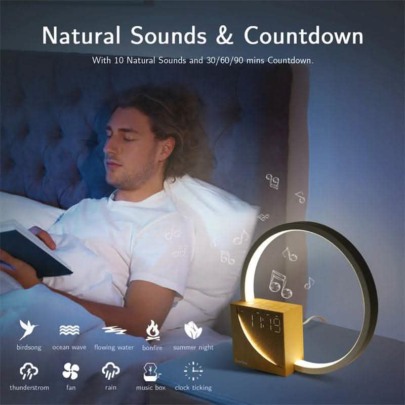Touch Control Bedside Lamp - Natural Sounds Alarm Clock - Vezir