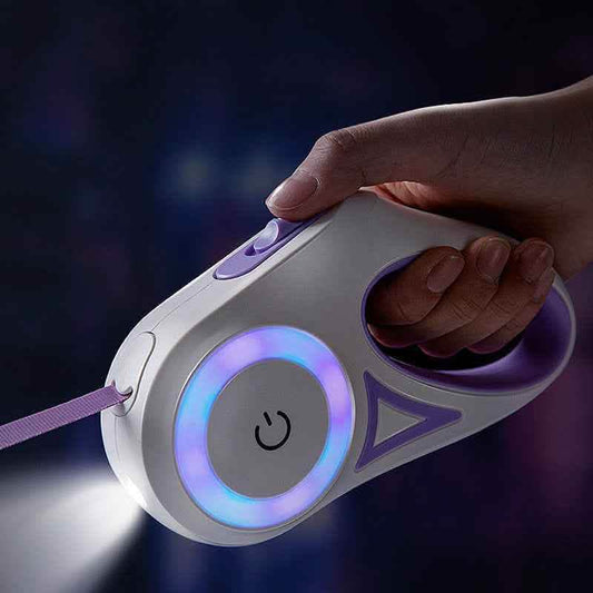 Luxury Retractable Dog Leash - LED Spotlight Walking System - Vezir