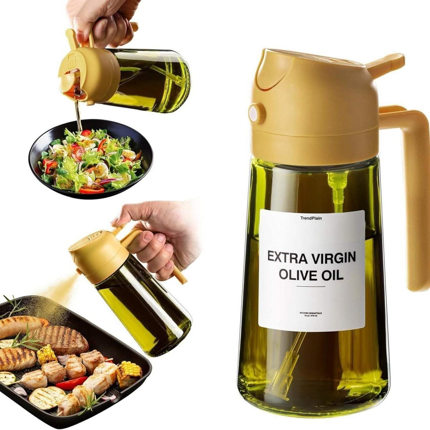 Dual-Purpose Glass Oil Dispenser - Portable Fuel Injector - Vezir