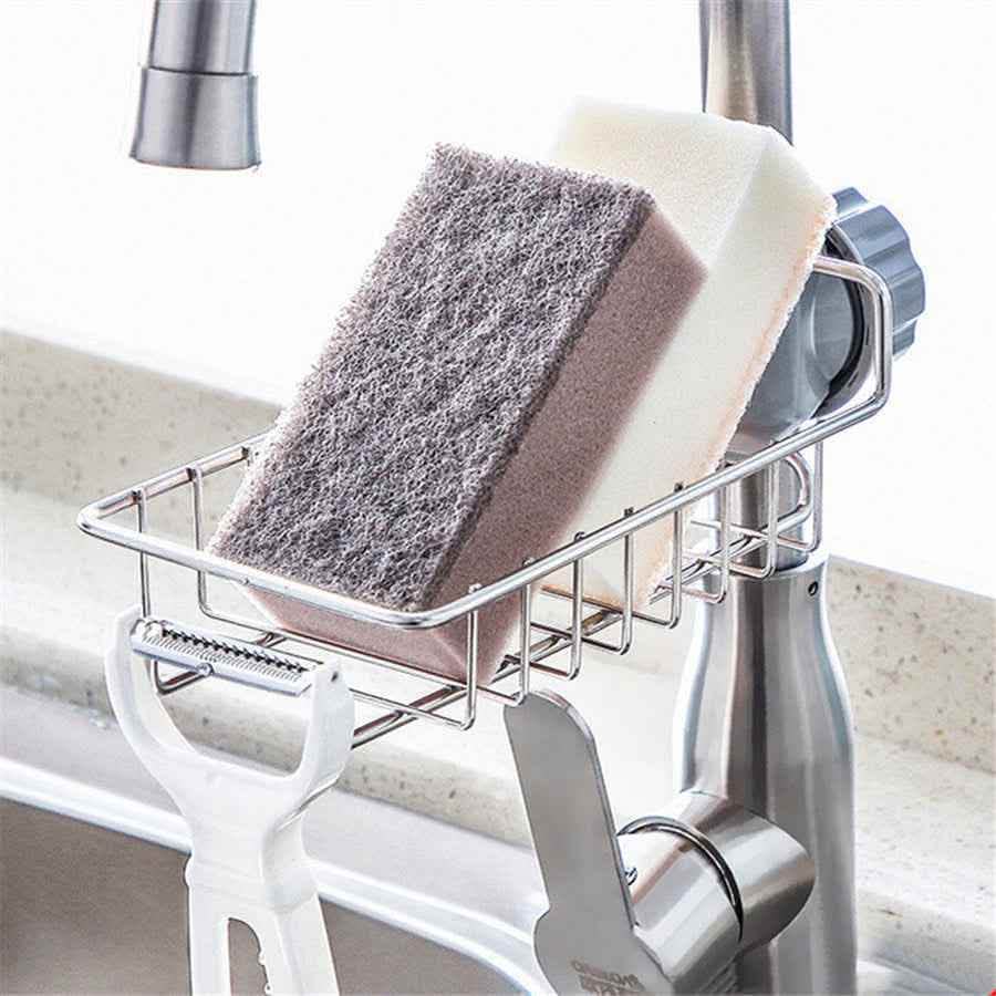 Adjustable Sink Drain Rack - Sponge Storage Organizer - Vezir