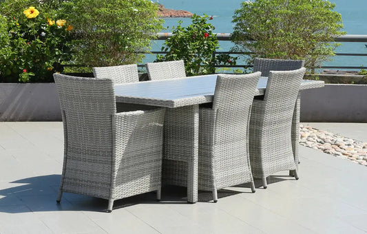 Bridgetown 6 Seater Rattan Dining Set for Outdoors