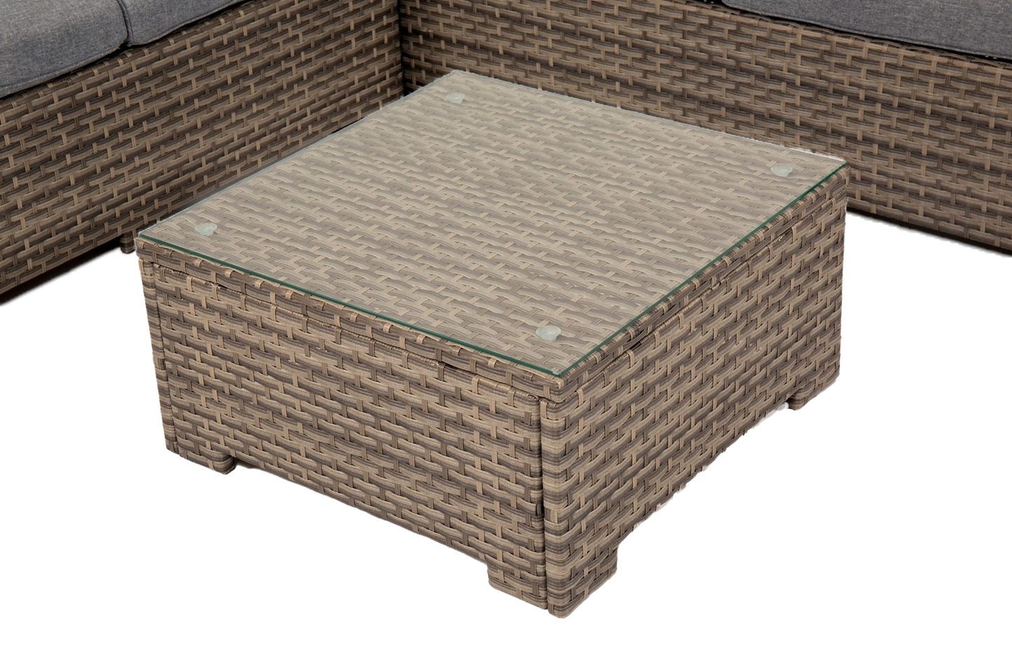 5 Seater Rattan Garden Corner Sofa Set Grey