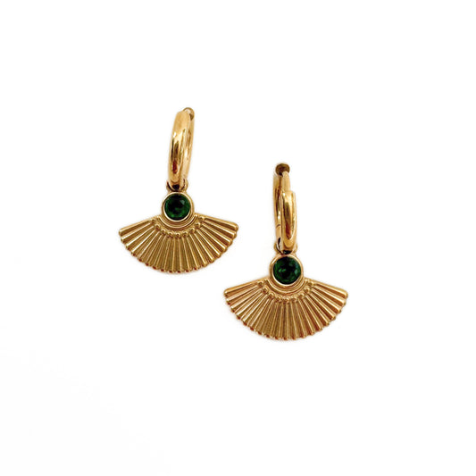 18k Gold Plated Fan Hoop Earrings