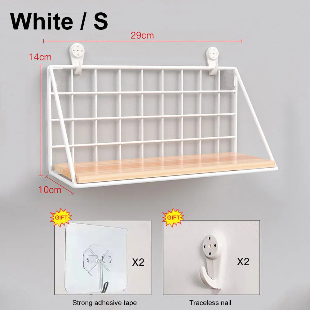Wall Mounted Shelves without Drilling Wood Hanging Shelf for Living Room Bedroom Storage Basket Wall Decoration Rack Organizers