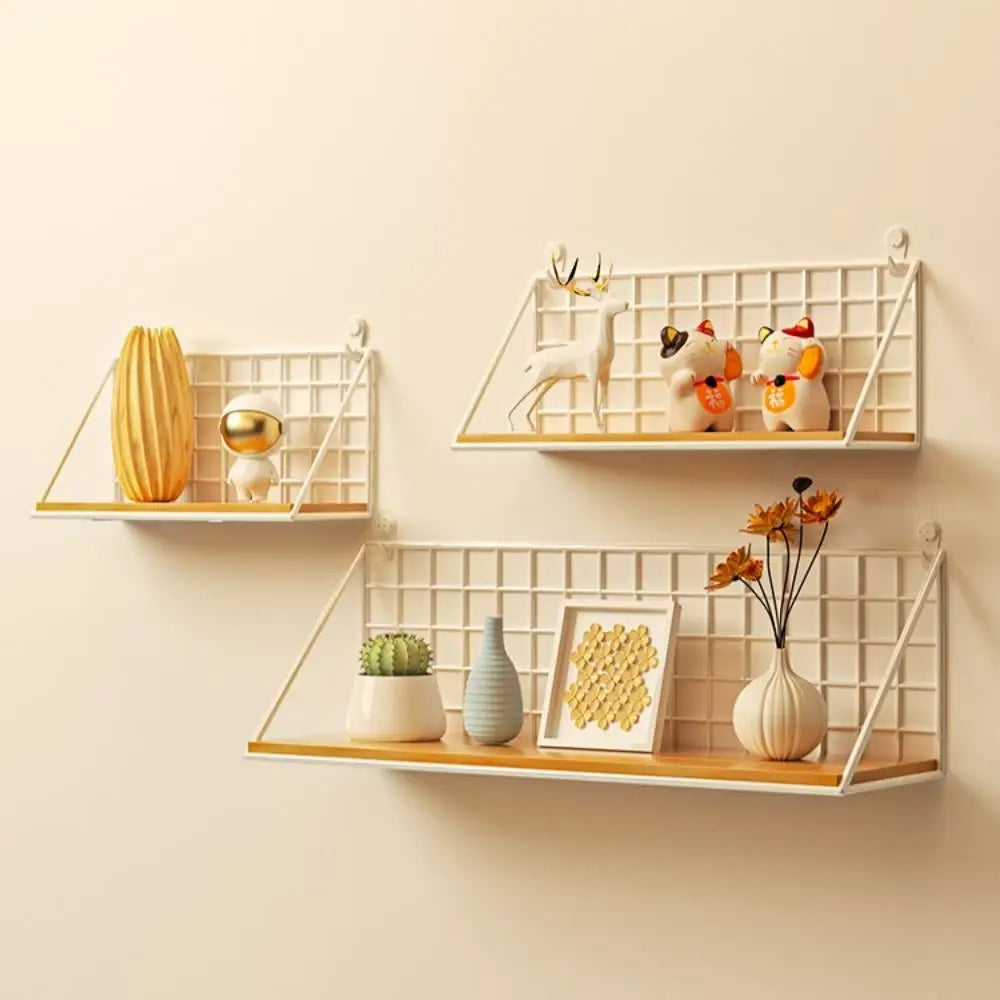 Wall Mounted Shelves without Drilling Wood Hanging Shelf for Living Room Bedroom Storage Basket Wall Decoration Rack Organizers