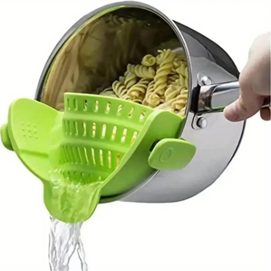 1Pc Adjustable Silicone Clip-On Strainer for Pots, Pans, and Bowls - Handheld Drainer for Noodles, Pasta