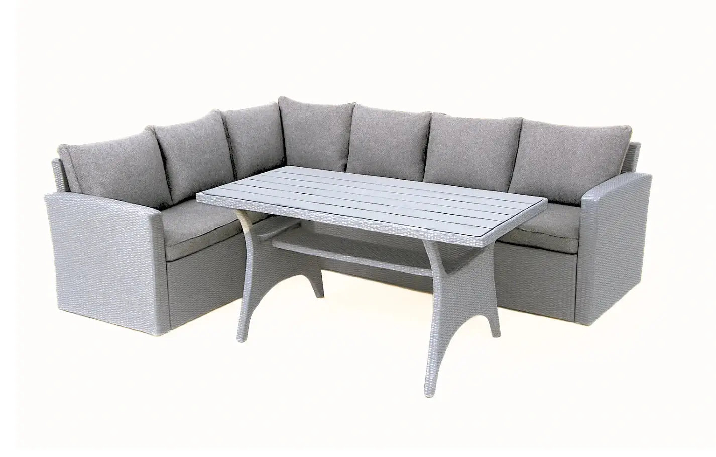 Grey Rattan Garden Dining and Lounge Set