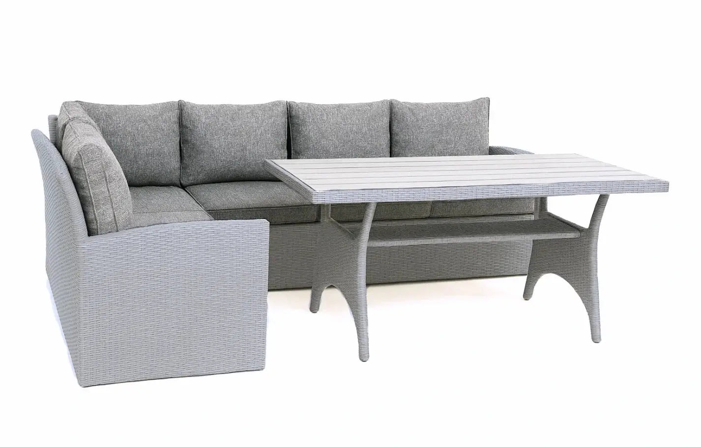 Grey Rattan Garden Dining and Lounge Set