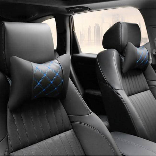 Leather Car Headrest Pillow - Cervical Neck Support Cushion - Vezir