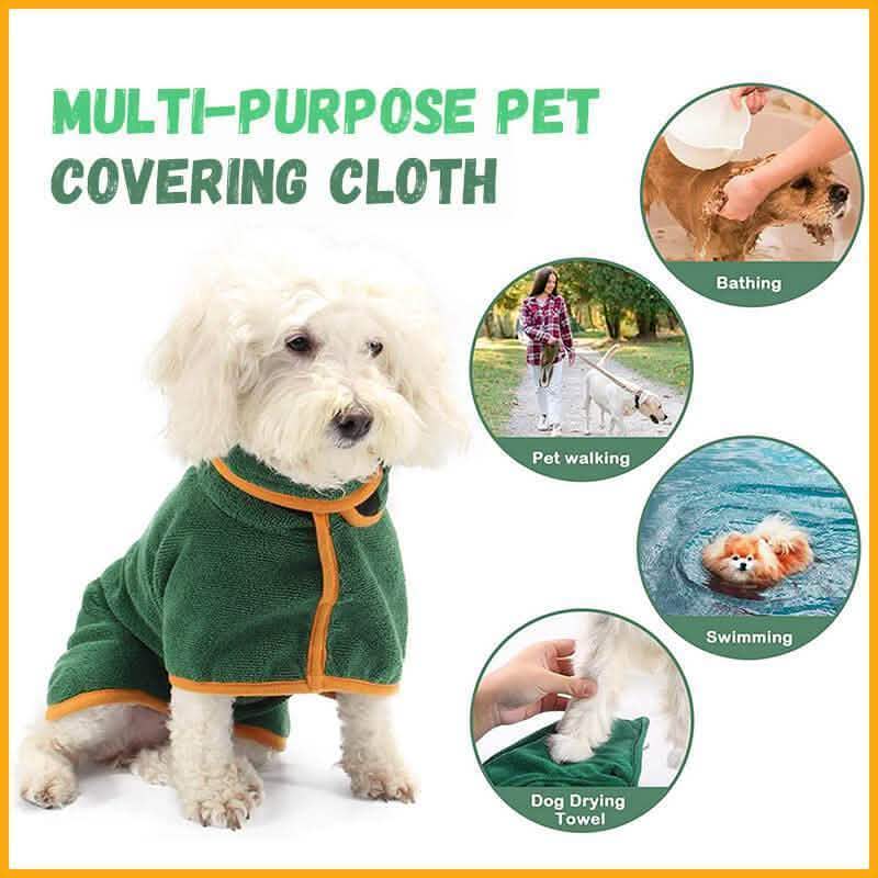 Absorbent Pet Bathrobe - Microfiber Waist-Wrapped Dog Towel - Vezir