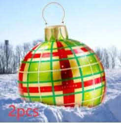 60CM Inflatable Christmas Ornament Ball - Giant PVC Decoration - Vezir