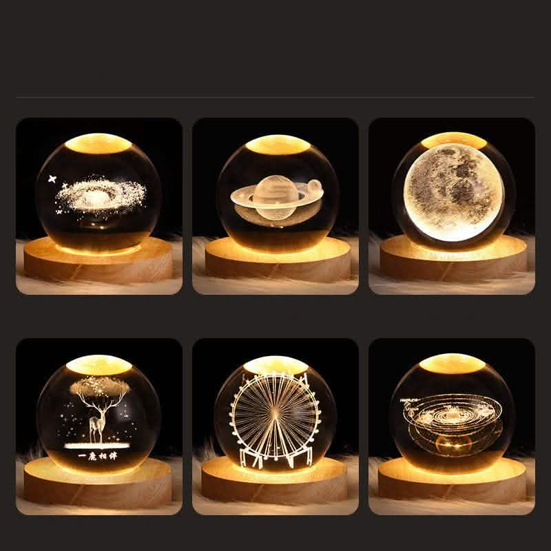 Starry Sky Crystal Ball Lamp - Moon Projection Night Light - Vezir
