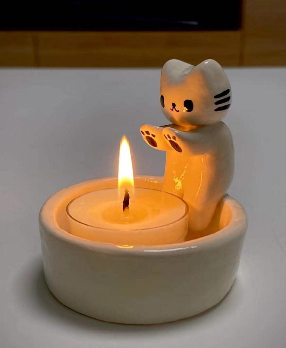 Cute Cat Candlestick Holder - Creative Aromatherapy Candle Holder - Vezir
