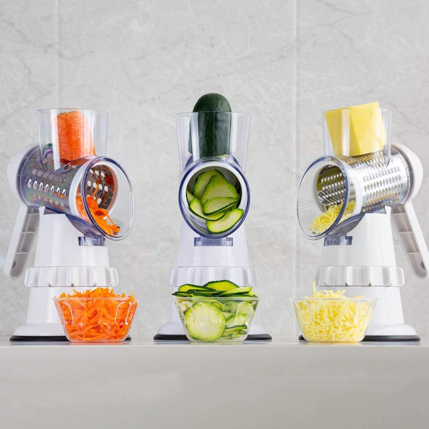 3-in-1 Vegetable Slicer - Manual Kitchen Mandolin Shredder - Vezir