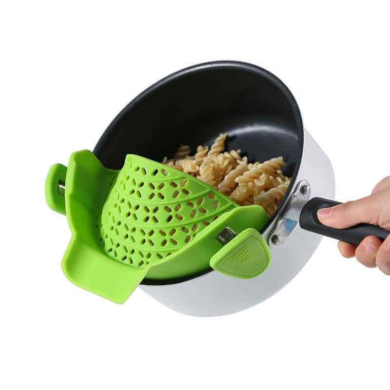 Silicone Pot Drain Stopper - Kitchen Side Strainer Gadget - Vezir