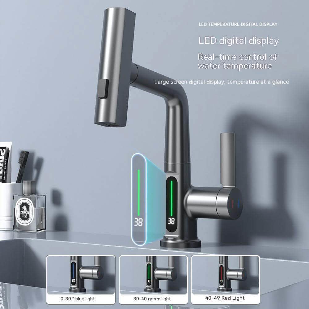 Smart Digital Display Faucet - Temperature Control Basin Tap - Vezir