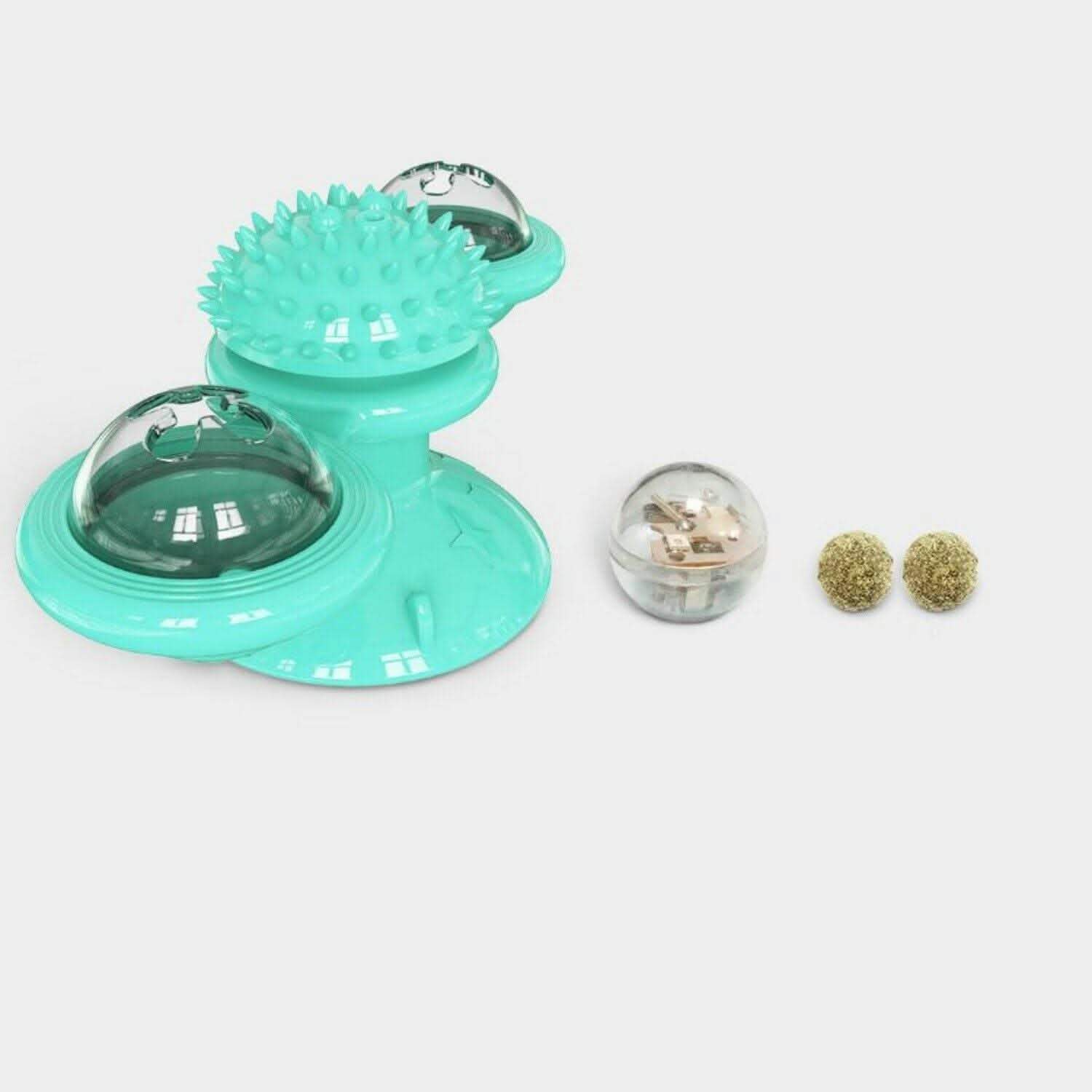 Interactive Windmill Cat Toy - Rotating Suction Cup Catnip Toy - Vezir