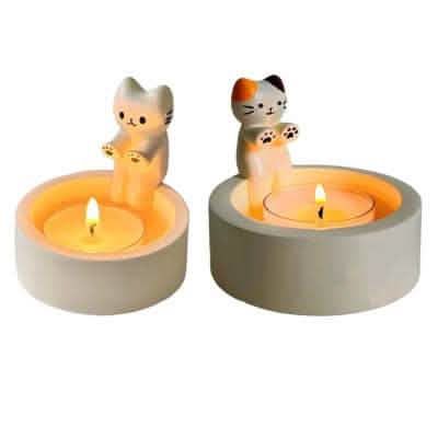 Cute Cat Candlestick Holder - Creative Aromatherapy Candle Holder - Vezir