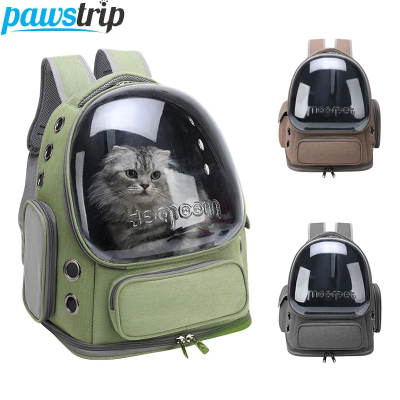 Transparent Pet Cat Carrier Bag Outdoor Travel Backpack for Cats Small Dogs Breathable Cat Carrying Bag Pet Supplies Grey