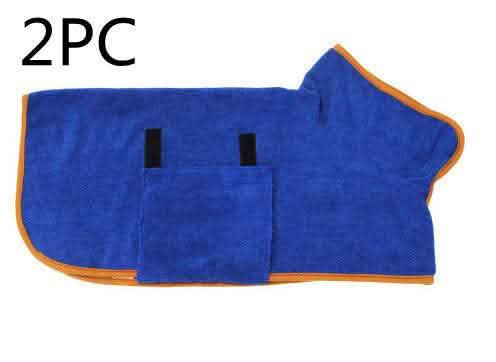 Absorbent Pet Bathrobe - Microfiber Waist-Wrapped Dog Towel - Vezir