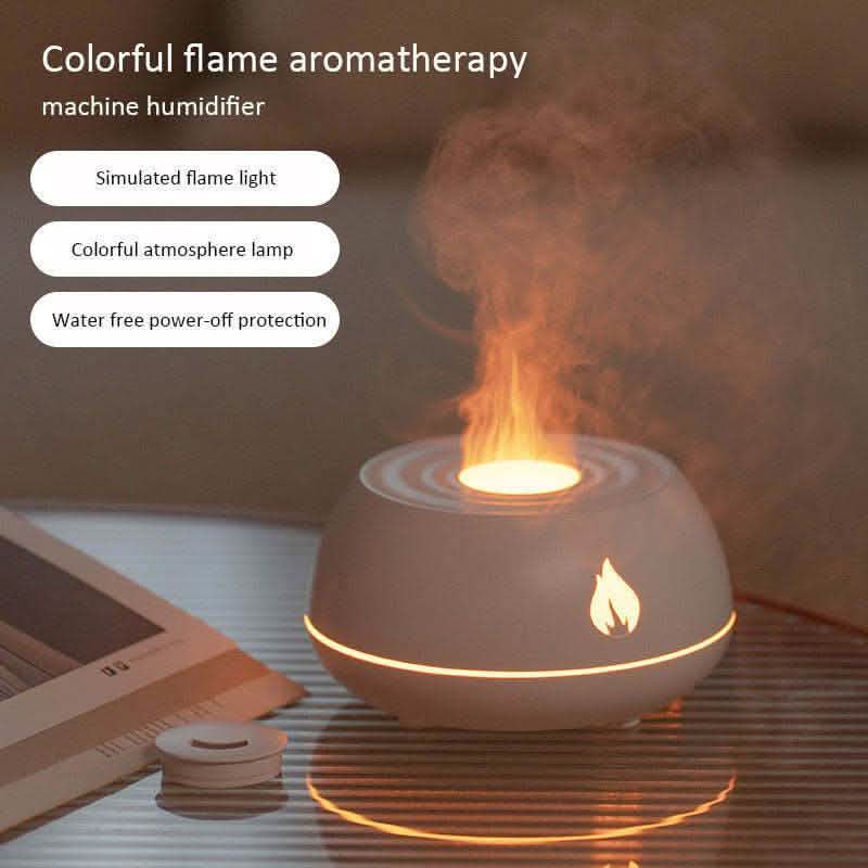 Flame Humidifier Diffuser - 7 Colors LED Aromatherapy 130ML - Vezir