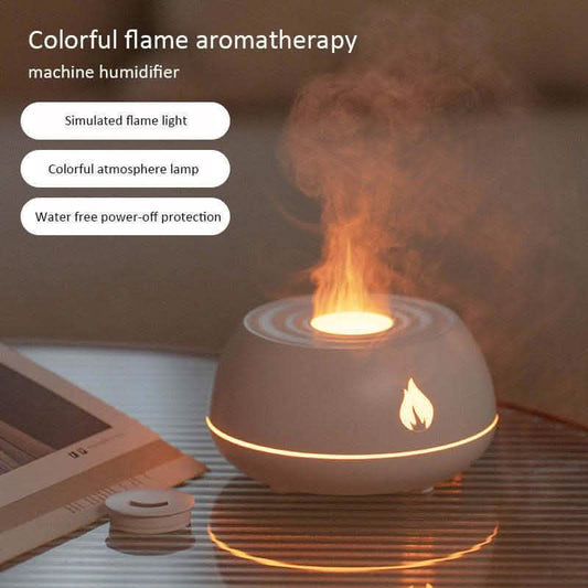 Flame Humidifier Diffuser - 7 Colors LED Aromatherapy 130ML - Vezir