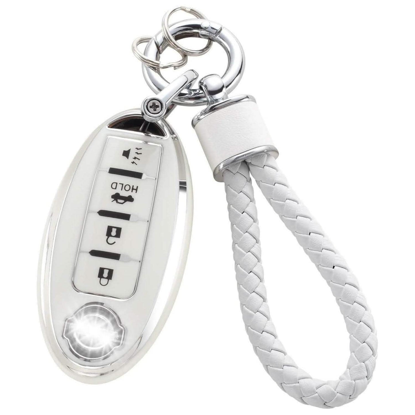 Silver Edge Car Key Cover - Matching Key Chain Pendant - Vezir
